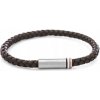 Pánsky náramok HUGO BOSS 1580623 Hnedý kožený pletený na magnet