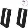 vidaXL Stolové nohy na konferenčný stolík v tvare U 2 ks čierny oceľ