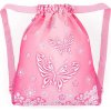 Bagmaster Bag VEGA 23 Školský vak na prezúvky / vak na telocvik - motýliky ružový 1,5 l 230239