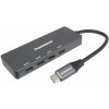 PREMIUMCORD Hub USB-C na 4x USB 3.2 Typ-C, 5G SuperSpeed, Aluminum