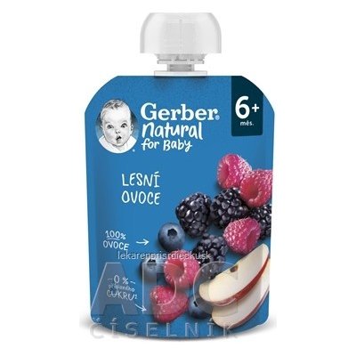 Gerber Natural Kapsička Lesné ovocie ovocná desiata (od ukonč. 6. mesiaca) 1x90 g