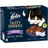 Felix Tasty Shreds lahodný výber s hovädzím kuraťom lososom tuniakom v šťave 12 x 80 g