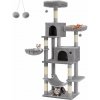 Mačací strom, úzka veža pre mačky, výška 199 cm, sivá farba