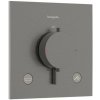 Hansgrohe Ecostat Comfort E Termostatická batéria pod omietku, na 2 spotrebiče, kefovaný čierny chróm 33716340-HG
