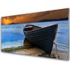 Skleneny obraz Loď more pobrežie pláž 100x50 cm