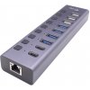 i-tec CACHARGEHUB9LAN hub USB 2.0 Type-C 5000 Mbit/s Šedá (CACHARGEHUB9LAN)