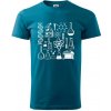Laboratórium - ikony - Klasické pánske tričko vyššej gramáže - 3XL ( Petrolejová )