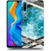 Picasee silikónový čierny obal pre Huawei P30 Lite - Blue geometry