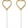 PartyDeco Prskavky v tvare srdca zlaté 16,5 cm (2 ks)