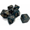 Chessex Opaque Polyhedral 7-Die Sets - Black and Gold