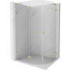 MEXEN/S - Lunar L sprchový kút štvrťkruh krídlový ľavá 90 x 80, transparent, zlato kartáčovaná 833L-090L-080P-55-00