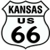 Plechová ceduľa Route 66 Kansas Shield 30cm x 30cm