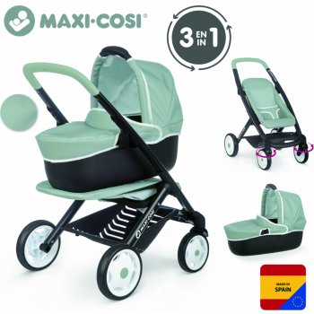 Smoby Set hlboký a športový DeLuxe Pastel Maxi Cosi&Quinny Grey 3v1 a spací vak Baby Nurse pre 42 cm bábiku SM253104-22