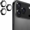 ENKAY tvrdené sklá s kovovým rámčekom na ochranu šošoviek zadného fotoaparátu pre iPhone 17 Pro / 17 Pro Max - tmavo sivá - možnosť vrátiť tovar ZADARMO do 30tich dní