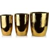 Mondex Sada 3 ks keramických květináčů NEVA GOLD XII zlatá
