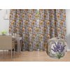 Biante Dekoračný záves PML-099 Levandule s motýlikmi a srdiečkami na béžovom 145x150 cm