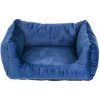 FERA Glamour obdĺžnikový modrý rozkladací pelech XL 75x85x29 cm