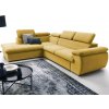 Rohová sedacia súprava Viera, žltá látka, ľavý roh