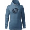 Florbal love - Mikina dámská Cape s kapucí - L ( Denim )