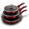 BerlingerHaus 6-dielna sada panvíc s mramorovým povrchom a pokrievkou METALLIC LINE BURGUNDY EDITION 19092 BH-6189