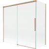 Mexen Rox, 2-krídlová posuvná vaňová zástena 160 + 70 x 150 cm, 8mm číre sklo, medený matný profil, 8C9-160-070-65-00