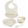 Lulaby silikónová jedálenská sada s prísavkou 4 dielna Almond