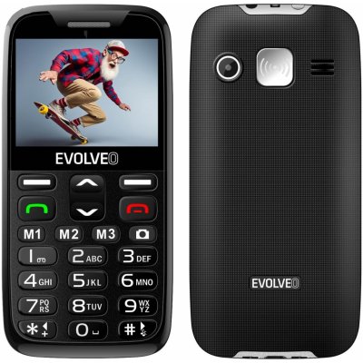 EVOLVEO EasyPhone XD, mobilný telefón pre seniorov s nabíjacím stojančekom (čierna farba)