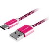 Kábel GoGEN Kabel USB/USB-C 1m opletený GOGUSBAC100MM25, fialový