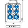 Rozvodnica 2x16A/230V/3P+4x250V neistená držiak IP44 - ROS 1607 D (SEZ DK)