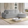 Rohová rozkladacia sedačka OVOLI - bouclé - šedá