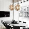 NEDES WRE062 Závesné drevené svietidlo E27, 60W, IP20, 50cm, drevo - dyha, prírodná