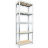 Pozinkovaný regál Biedrax 35 x 90 x 240 cm - 5 políc MDF, 275kg