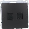 Kontakt-Simon Simon Basic Počítačová zásuvka RJ45, kat. 6, dvojitá s protiprachovou clonou (modul) černá BM62.01/49