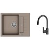 K-StrongSinks S3 Set drez Vardar 615x500mm granit béžová + Batéria Loira čierna