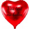 PartyDeco Fóliový balón s textom Červené srdce 61 cm