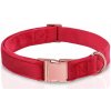 PEVNÁ VELÚROVÁ OBOJKA PRE PSA NASTAVITEĽNÁ MÄKKÁ ROSE GOLD 35-55 cm L/XL