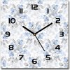 Sklenené hodiny štvorec Jemné kvety 30x30 cm