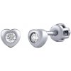 Silvego Strieborné náušnice kôstky Stephanie srdiečka s Brilliance Zirconia SILVEGOB70475BDSW