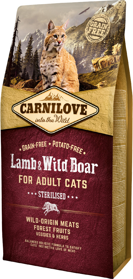Carnilove Lamb & Wild Boar for Adult Cats Sterilised 2 x 6 kg