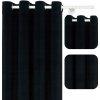 Záves Voppi velúrový polozatemňovací čierny 140x160 cm krúžky