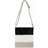 TOMMY dámska crossbody koženková kabelka Čierna/Biela/Sivá