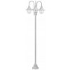 3-bodová záhradná lampa, 220 cm, E27, biela