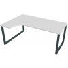 Hobis Pracovný stôl UNI O, ergo, pravý, 180x75,5x120 cm, biela/čierna