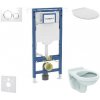 Geberit Duofix - Set predstenovej inštalácie, WC Alpha s doskou, tlačidlo Sigma20, biela/chróm SANI11CD3110