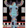 ZUTY Maľovanie podľa čísel - ŽIRAFA NA ČIERNOM POZADÍ (JONNA JAMES) Rámovanie: vypnuté plátno na rám, Rozmer: 80x100 cm