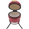Keramický gril kamado s udiarňou, 2-v-1, 56 cm, červený