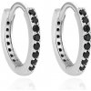 Agato Stříbrné kruhové náušnice s černými zirkony AGT-E234KBK