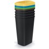 Odpadkový koš COMPACTA Q DROP SET - obejm: 4x45 l, barva: recyklovaná černá
