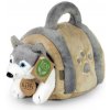 Plyšový pes husky 13 cm s prepravkou ECO-FRIENDLY