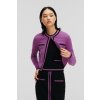 SVETER KARL LAGERFELD TEXTURED CLASSIC KNIT CARDIGAN IRIS ORCHID/BLACK